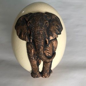 African elephant on an ostrich egg